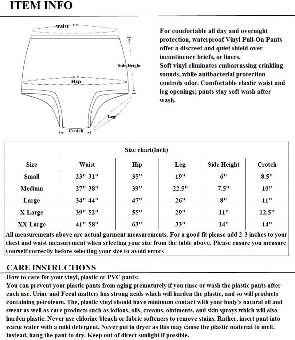 Haian Adult Incontinence Pull-on Plastic Pants 3 Pack (XLarge, Glass Clear) - Image 5