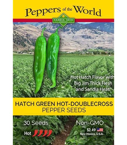 thumbnail image 2 of TexasHomeGrownSeeds Heirloom Hatch Chile Pepper Seed Combo - 200 Seeds Total (4 Varieties, 50 Seeds Each) 2 of 6