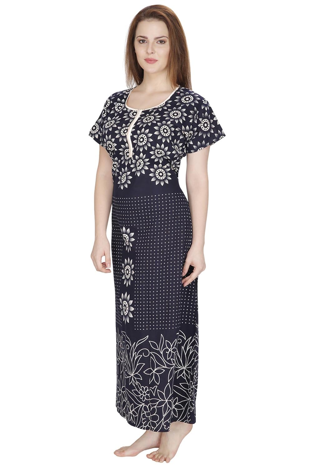 secret wish women's cotton nighty (free size)