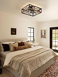 LEDIARY Caged Low Profile Ceiling Fans with Lights