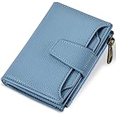 Airkit Small Wallet Women RFID Blocking Soft Leather Bifold Compact Card Holder Wallet for Women with Zipper Coin Pocket 4 ID Window