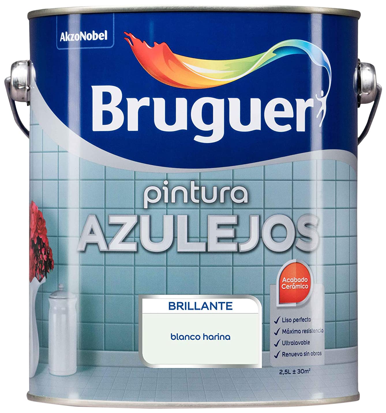 BRUGUER Enamel Tiles White Flour 2.5 L, Black
