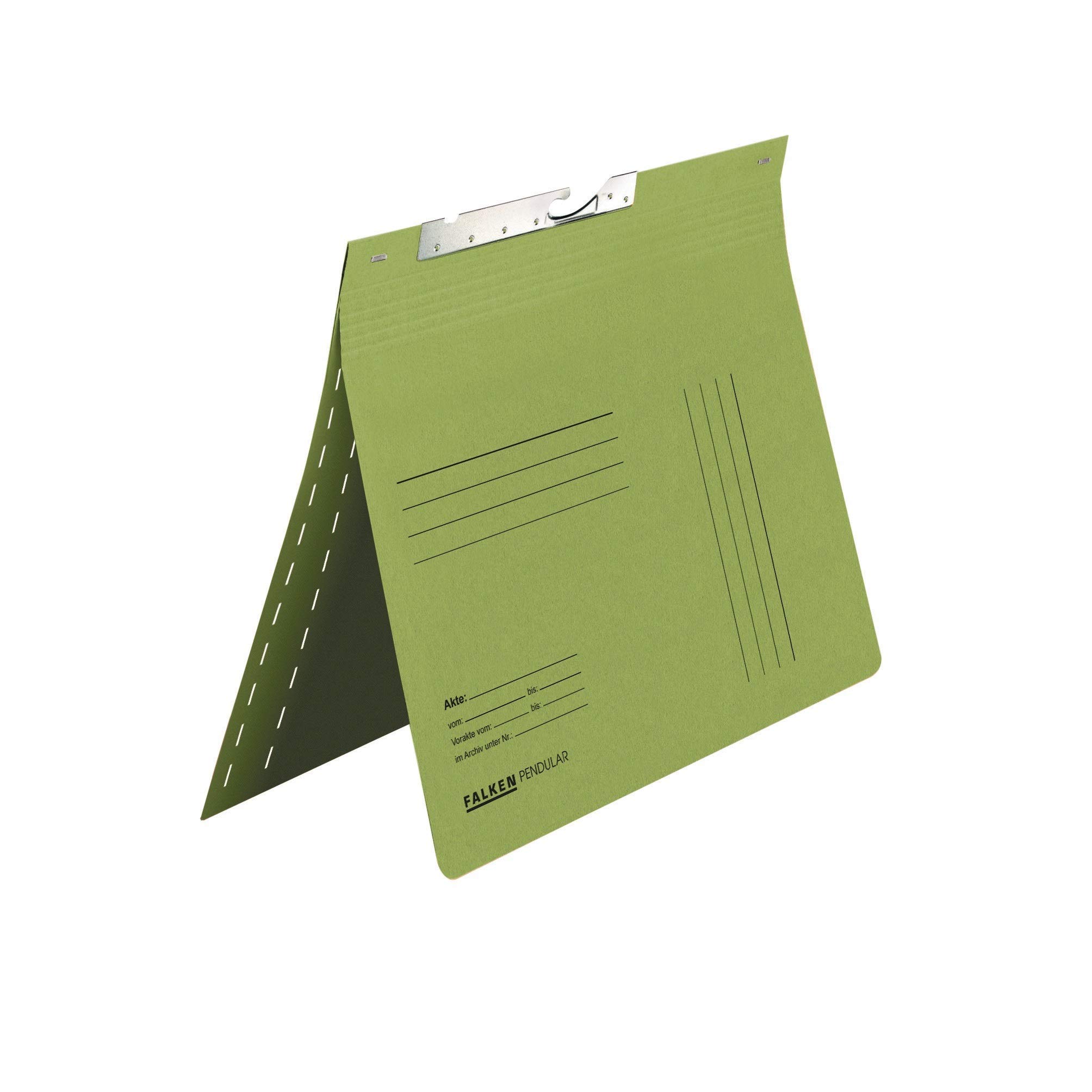 Exacompta - Ref 15033666000F - FALKEN - Pendular Pendel Top-Down Flat Files with Index Slots - A4 (210 x 297mm) in Size, 320gsm Recycled Manilla - Green (Pack of 50) — image 1