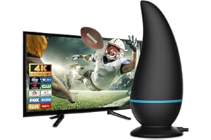 DESIVO 2024 TV Antenna Newest Signal Enhance with 900+ Miles Range Supports 1080p 4K for HDTV Cable, Smart HDTV, Older TVs, 18ft HDTV Cable for Free Channel-32FT Coax Cable