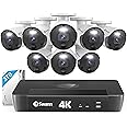 Swann 4K Master Security Camera System, 8pcs PoE Bullet Cameras, 8CH Cat5e Wired NVR System with 2TB HDD, Sensor Spotlights, Color Night Vision, 24/7 Home Surveillance, True Detect, Indoor/Outdoor