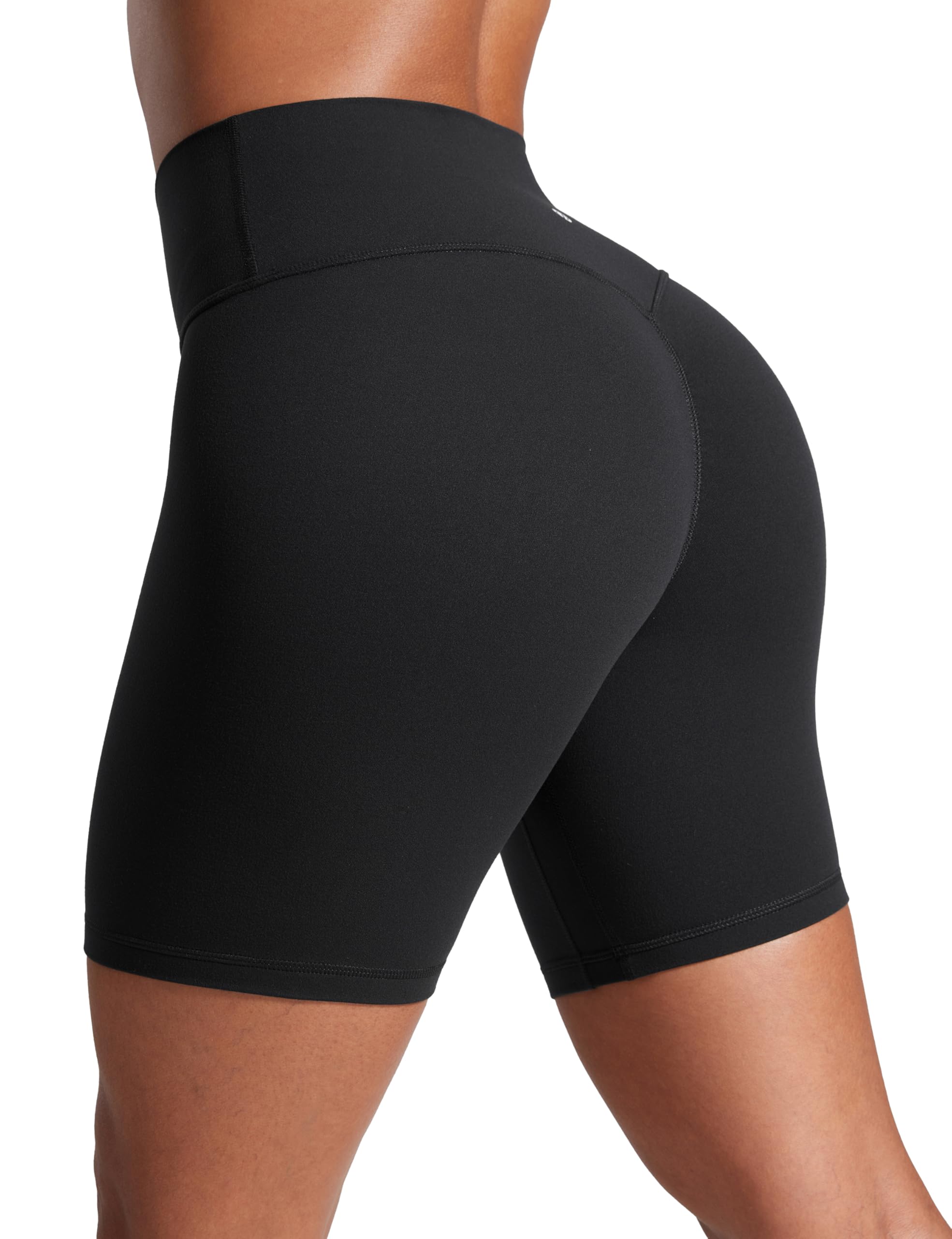 Photo 1 of CRZ YOGA Secretsculpt Womens Butterlift High Waist Scrunch Butt Biker Shorts 6 Inches - No Front Seam Workout Gym Booty Black Large
