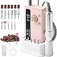 Aleanu Electric Nail File Professional Kit - 45000RPM Portable Nail Drill Electric File with 11 Bits & Base丨LED Screen丨Ultra-Silent, Rechargeable Nail Drills Machine for Acrylic Nails Gel Polishing