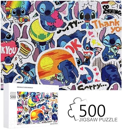 Amazon リロ スティッチ 大人 子供 500ピースの木製パズル 誕生日 プレゼント 教育ゲーム パズルゲーム ギフト 人気 立体パズル おもちゃ
