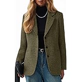 Mina Self 2026 Spring Women Herringbone Tweed Wool Blazer-Lapel Collar Business Casual Long Sleeve Office Jacket with Pockets