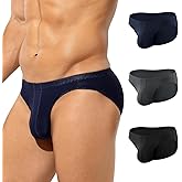 Casey Kevin Men's Ice Silk Underwear Sexy Low Rise Bikini Breathable Cooling Briefs Quick Dry Tagless Underpants Pack for Men