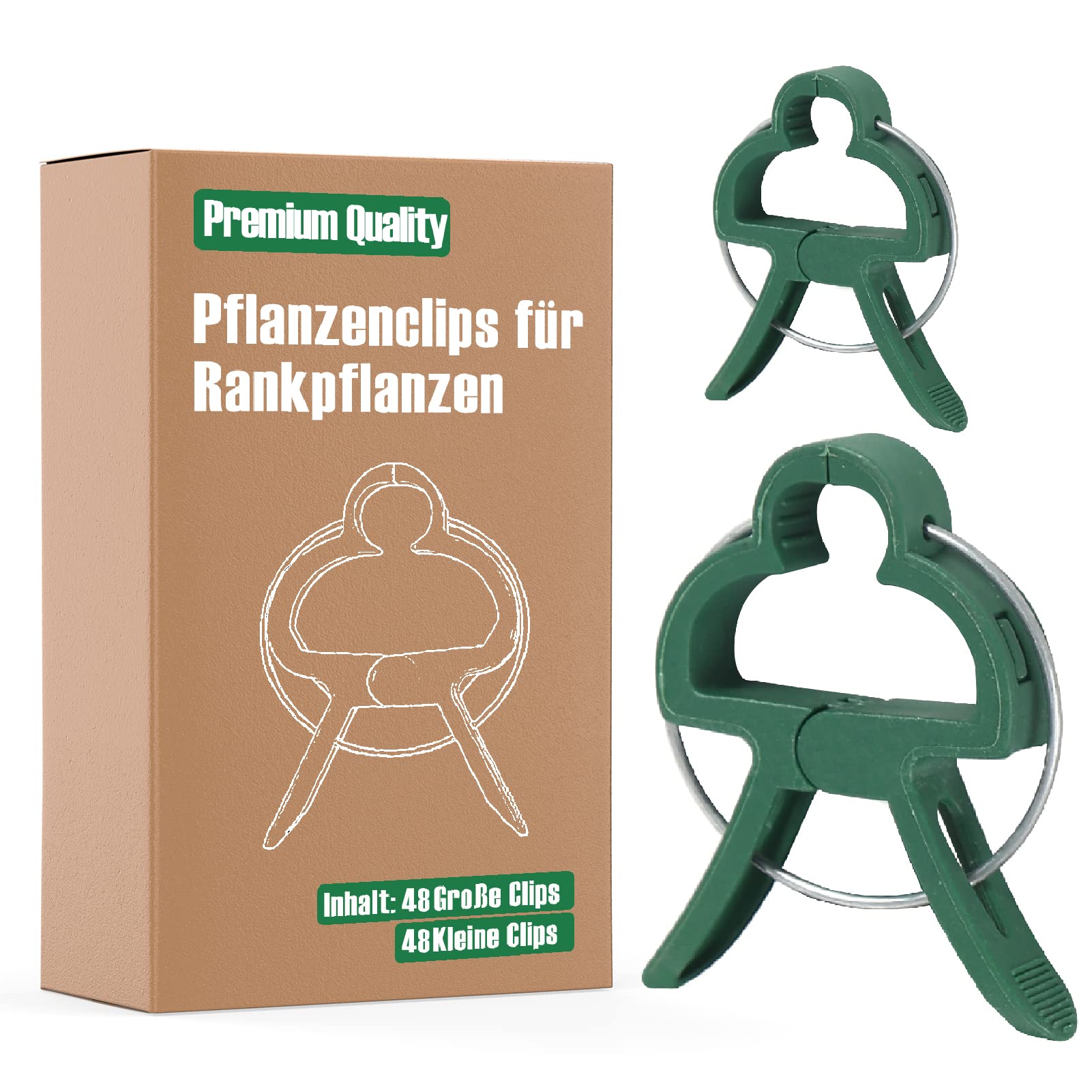 Miuezuth Plant Clips for Tomatoes, Roses, Cucumbers and Other Trellis Plants (Small and Large, 96 Pcs)