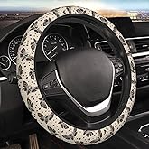 Gothic Moth Steering Wheel Cover Non-Slip Auto Steering Wheel Protector Car Accessories Universal Fit 15 Inches for Men Women