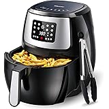 Sboly 8 in 1 Air Fryer, 8.9 Qt with LCD Digital Touch Screen including Cooking Tongs and Recipe Book, Airfryer with Water-bas
