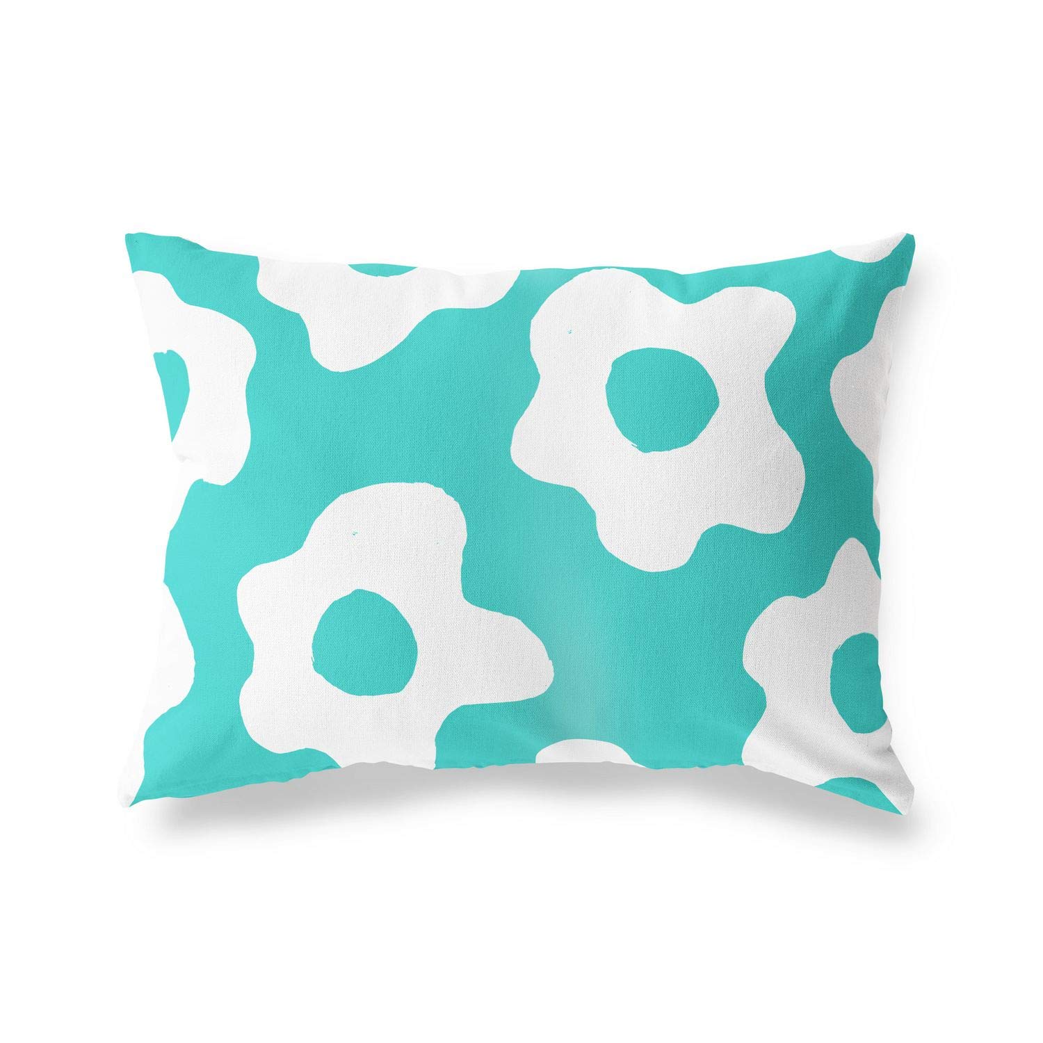 BonaMaison Decorative Cushion Cover, Turquoise-White Throw Pillow Covers, Home Decorative Pillowcases for Livingroom, Sofa, Bedroom, Size: 45X60 Cm - Designed and Manufactured in Turkey