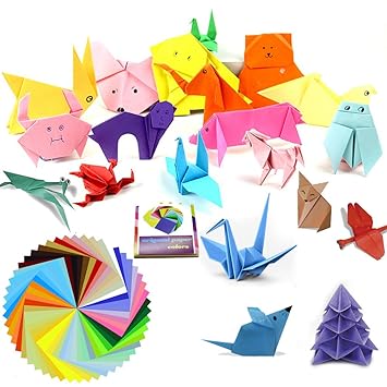 Amazoncom Origami Paper 50 Vivid Colors Double Sided 200