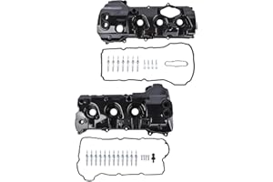 Left & Right Aluminum Engine Valve Covers w/Gasket Replacement for Ford F-150 3.5L V6 2013-2016 Expedition Transit-150 250 35