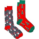 360 Threads Mens Novelty Socks 2 Pair Set - Christmas Holiday Fathers Day Food