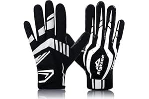 Alytree Football Gloves for Kids 8-12,No-Slip Youth Wide Receiver Gloves,Enhanced Performance Silicone Gloves, Adjustable Super Sticky Gloves for Boys and Girls