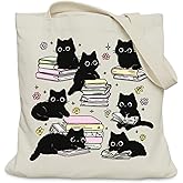LUERHUI Cat Gifts Tote Bag for Women Girls, Cat Lover Gifts Tote Bag for Daughter Besties, Medium Size with Inner Pocket