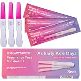 OMGWYSIWYG Pregnancy Test Early Detection, 3 Pack, 10 MIU/mL | Ultra sensitive 10 mIU/mL hCG detection, Results in in 40 seconds, 6 days before missed period, Over 99% accurate