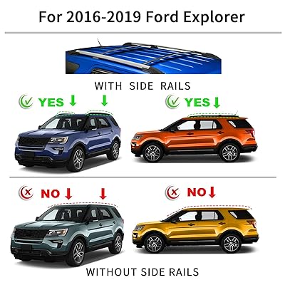 Buy Monoking Crossbars Cargo Roof Racks Roof Bars Compatible For 16 17 18 19 Ford Explorer With Side Rails Durable Aluminum Alloy Rooftop Luggage Cross Bars Max Load 110 Lbs Online In Indonesia B08nw7crx8