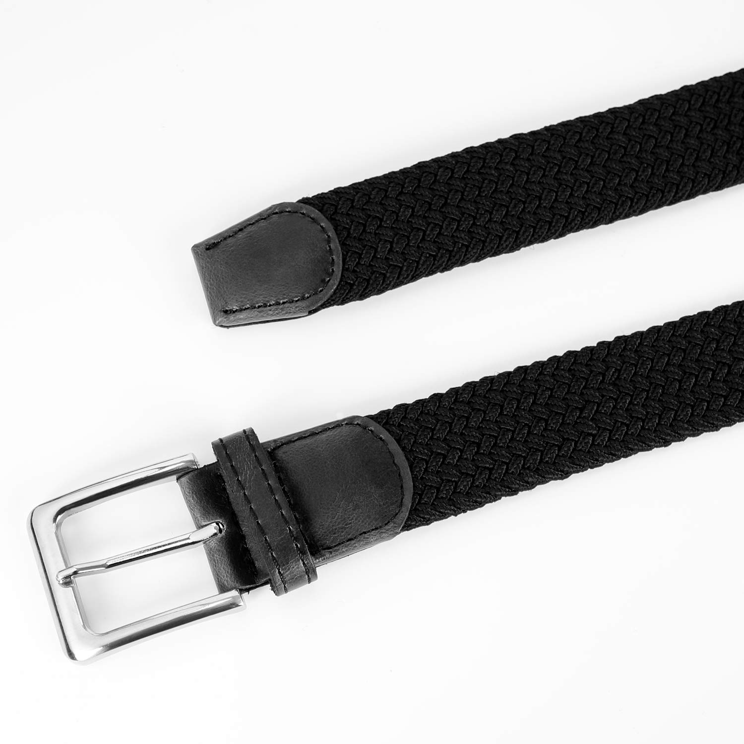 Braided Canvas Woven Elastic Stretch Belts with Pin Buckle for Men/Women/Junior 1.18 Wide By JASGOOD