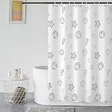GERUIKE Extra Wide Weighted Shower Curtain 240x200 cm Polyester 130GSM
