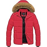 CTFASHION Men's Puffer Jacket Winter Coat Puffy Parka with Fur Hood Waterproof & Windproof Shell Fleece lining 4 Pockets