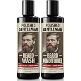 Polished Gentleman Beard Wash &amp; Beard Conditioner Set - Biotin, Tea Tree, Aloe Vera, Manuka Honey &amp; Argan Oil &ndash; Softens, Smooths &amp; Hydrates Facial Hair &ndash; Paraben &amp; Sulfate Free Shampoo Made in USA 8oz