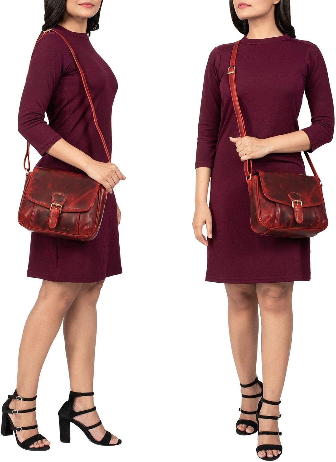 STILORD "Violeta Elegant Leather Handbag Ladies Small Vintage Shoulder bag for Going Out Classic Evening Bag Tote Genuine Leahter Colour:kara - Image 3