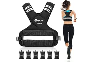 NEALFIT Weighted Vest for Women and Men, 5-10lb/11-20lb/18-30lb Adjustable Weighted Vest with Reflective Strip, Body Weight Vest for Walking, Running, Fitness, Strength Training