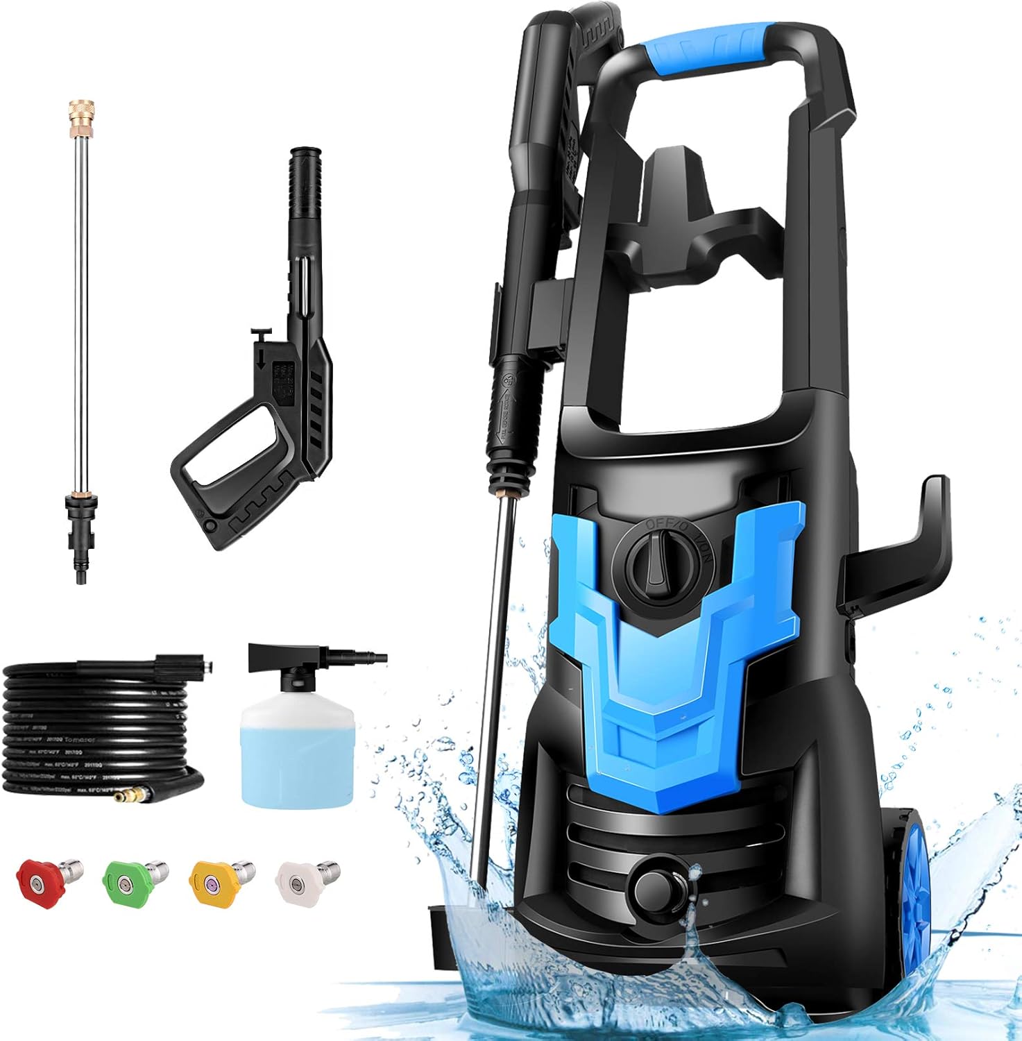 Pressure Washer WHOLESUN 3600PSI Pressure Washer 2.6GPM 1900W Electric Power Washer with 4 Nozzles for Cleaning Cars, Driveways, Garden : Garden & Outdoor