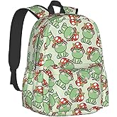Cute Frog Red Mushroom Multipurpose School Bag Bookbag for Teenage Boys Girls Daily Backpack