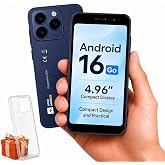 AGM Note N2 Smartphone for T-Mobile ONLY, 4.96" Compact 4G Cell Phone | Android 16 Go, 6GB RAM (3GB+3GB virtual), 32GB ROM, 256GB expandable, Removable 3000mAh battery, Dual SIM 4G, 3.5mm Jack