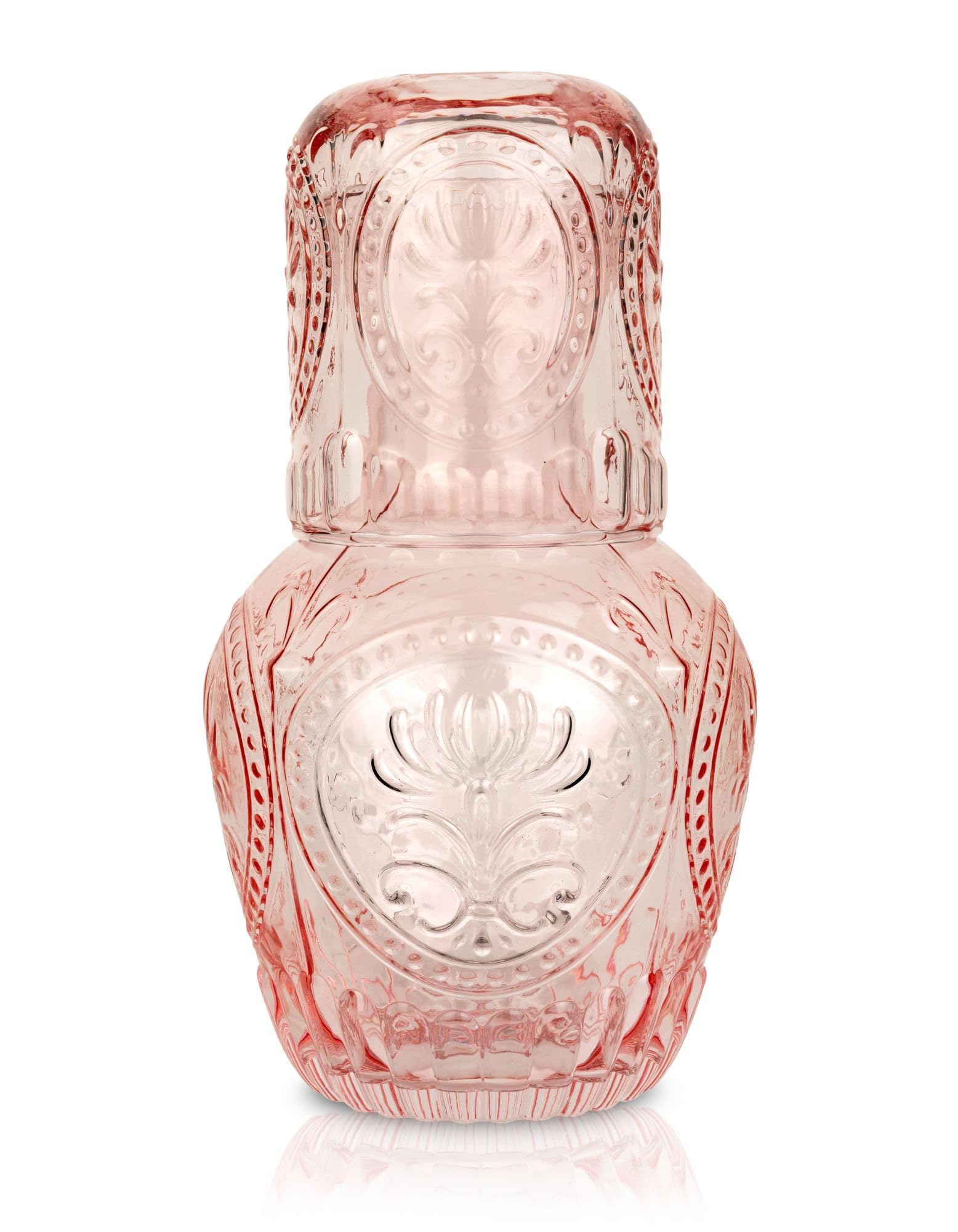 Curator Home Vintage Bedside Water Carafe and Glass Set - 750ml Capacity - Elegant Glass Pitcher for Water, Juice, or Wine - Stylish Home Decor for Kitchen or Dining Room