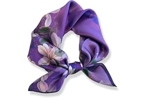 PoeticEHome 100% Mulberry Silk Neck Scarf 21"x21" Small Square Scarfs for Women Gift Packed