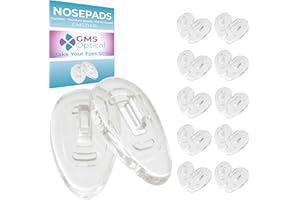 GMS Optical® Soft Silicone Symmetrical Shape Eyeglass Nose Pads (15mm Push-in, 10 Pair)