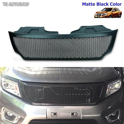 Powerwarauto Front Grille Grill Matte Black Color Net Trim For Nissan NP300 NP 300 D23 Frontier UTE Truck 4 Doors 2 Doors 4x4 4x2 4WD 2WD 2015 2016
