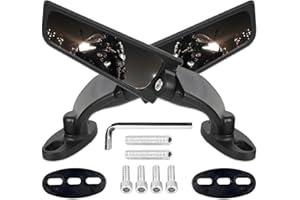 SCERYMO Motorcycle Rear View Mirrors Large Size, Wide Angle Rearview Mirrors 360° Rotating, Racing Wind Swivel Stealth Wing Side Mirrors for Yamaha Honda Kawasaki Ninja 300 400 650 Suzuki GSXR 600 750 Ducati