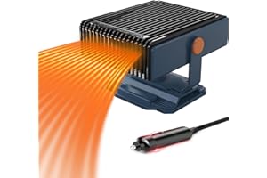 RAINYANUNITE Car Heater, 2-in-1 Multi-Function Portable 12V Heater for Car, Plug-in Defroster & Windshield Heater, 360° Rotating Portable Car Heater for Vehicle