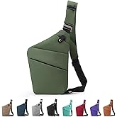 MaijjLyn Anti Theft Crossbody Bag, One Shoulder Chest Sling Bag Multi Pockets Slim Anti Theft Travel Purse for Women & Men