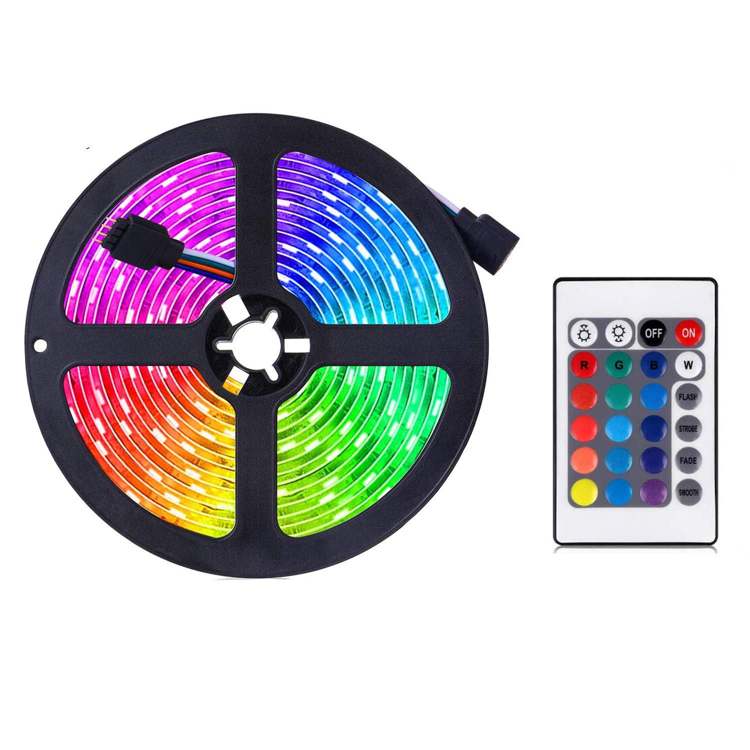 AIJIAER LED Strip Lights Colour Changing RGB Fairy Light Set with Remote Control Ideal for Room, Home, Kitchen, Parties (2m)