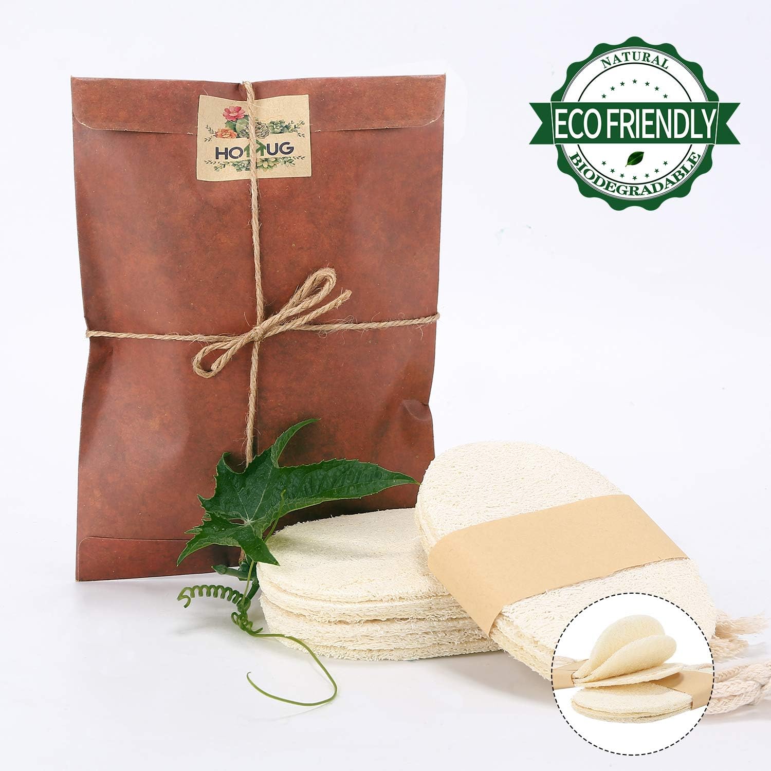 Natural Dish Scrubbers,Loofah Sponge for Kitchen 3 PCS, Greener Clean Durable Non-Scratch Brush, Made from 100% Plant-Based Fibers, Oil Non-Stick, Compostable， Luffa Loofa Loufa Lufa