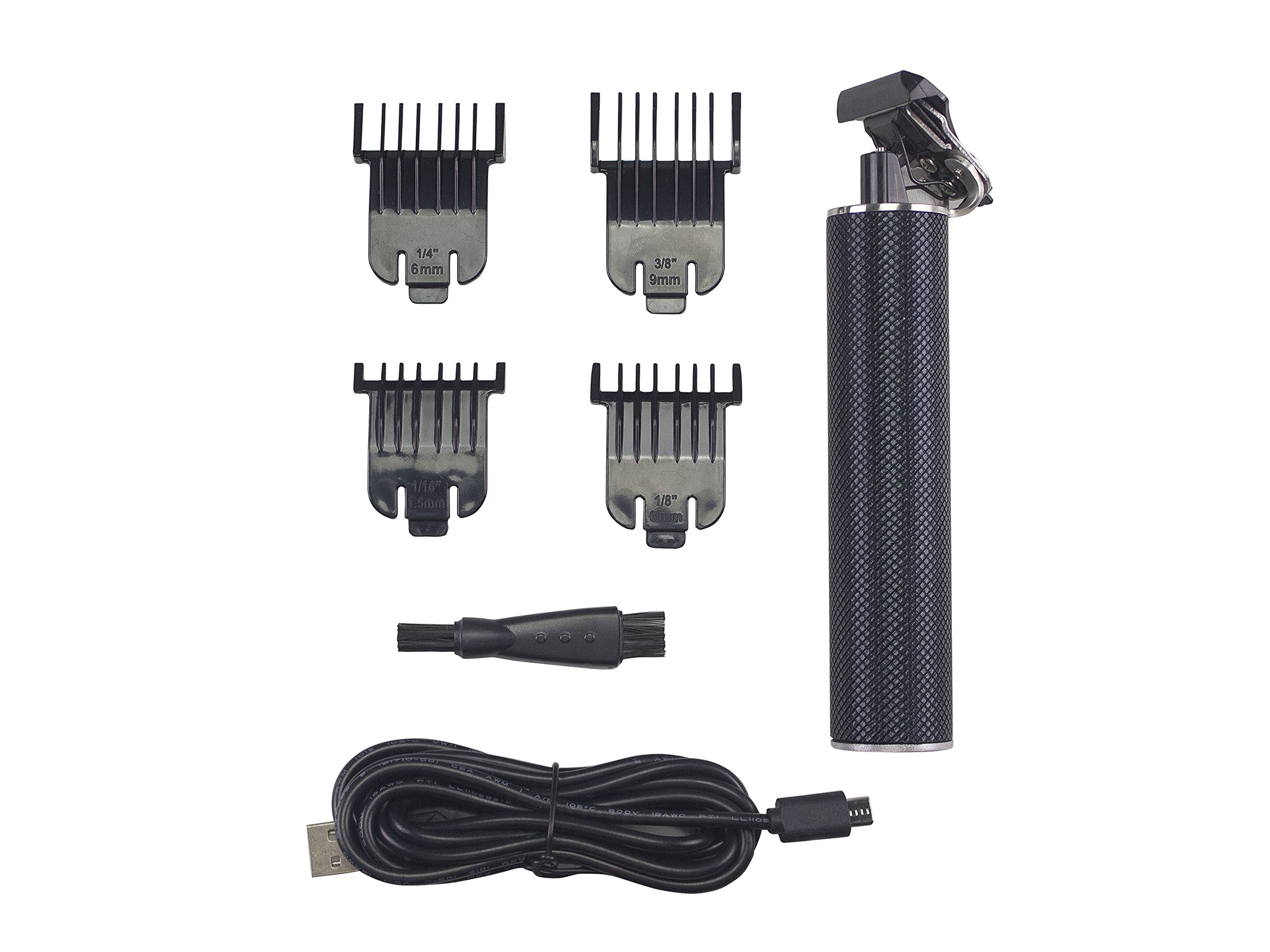 Beper Rechargeable Precision Hair Trimmer, Stainless Steel, Black, Small