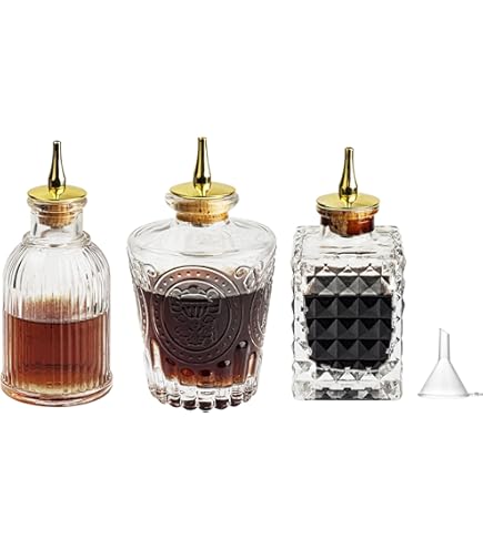 Cocktail Bitters Bottle | Vintage Square Glass Design With Cork And Stainless Steel Dasher Top - 3oz / 90ml | Professional Bar Set Accessory Tool For - View #7