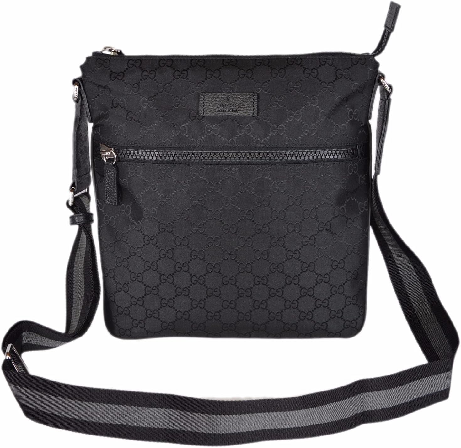 gucci black nylon messenger bag