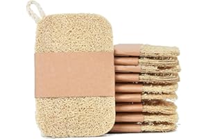 10Pcs Natural Loofah Kitchen Sponges,Loofah Dish Sponge for Kitchen Compostable Natural Loofah Sponges,Eco Friendly Sponges,N