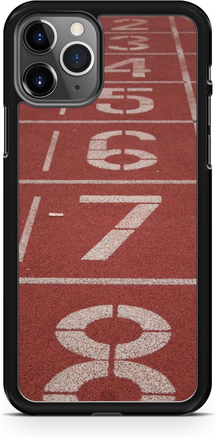 iPhone 11 Case Fits iPhone 11 Track Field Starting Line Run Sprint Hurdles 100 Yard Dash 20170 Black Rubber by TYD Designs