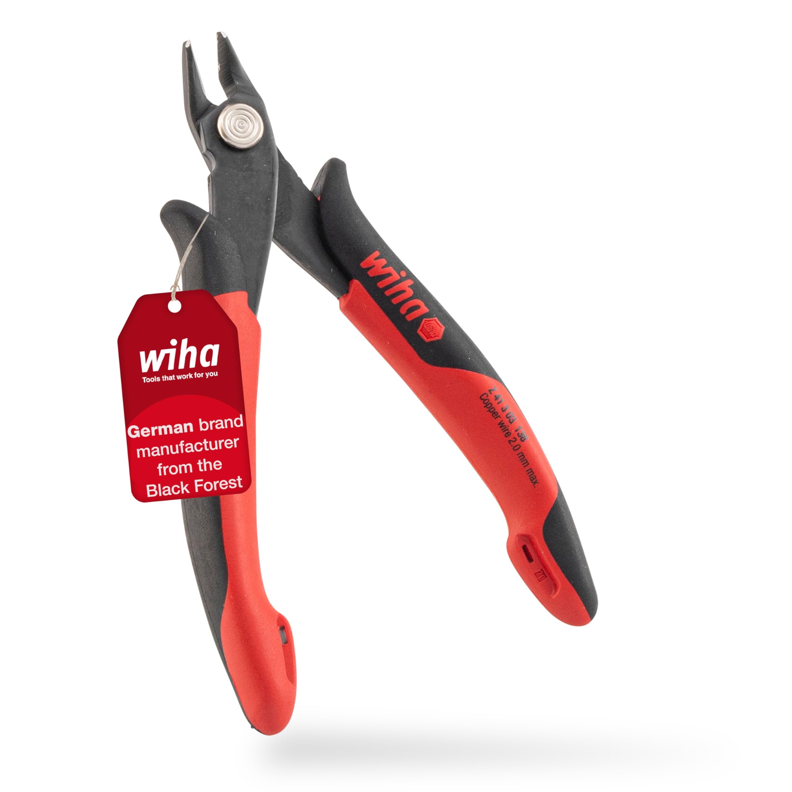 Wiha Z41313803SB "Electronic" Wide Side Cutter, Red/Black, 138 mm