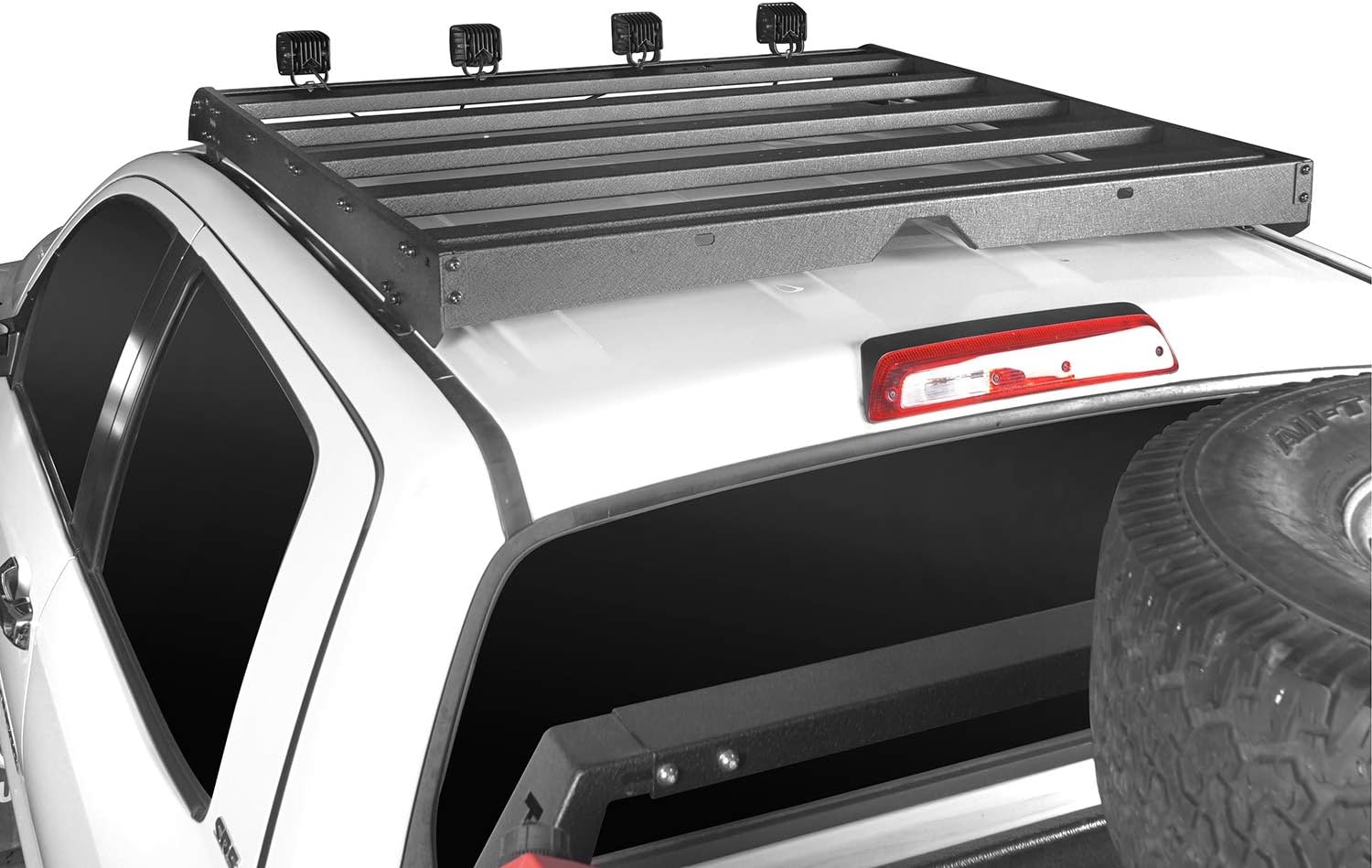Automotive Hooke Road Tundra Top Roof Rack Cargo Carrier with 4×18W LED